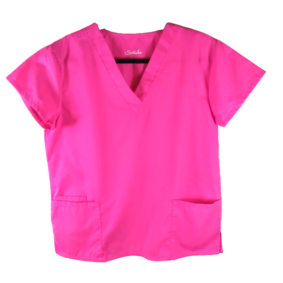 Scrubs Women's Pink Scrub Top Size Medium Medical Nursing - Picture 1 of 5